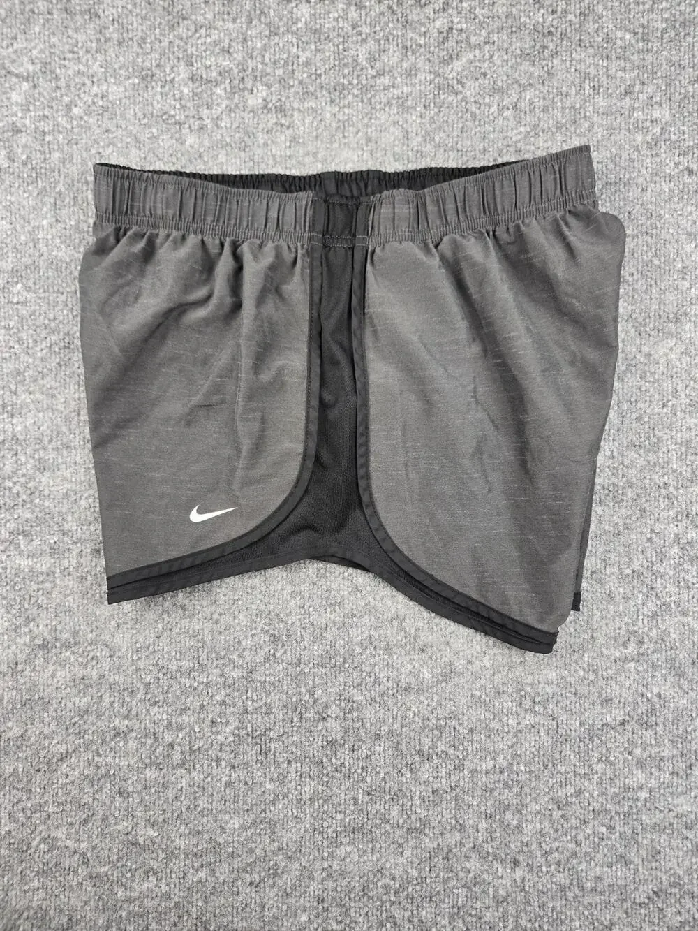 Nike Shorts Womens Adult Large‎ Black Swoosh Logo Running Athletic Shorts #648